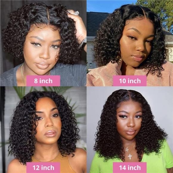Curly Bob Wig Human Hair Lace closure Wig 4x4 Lace Closure Bob Wig Human Hair main image 7